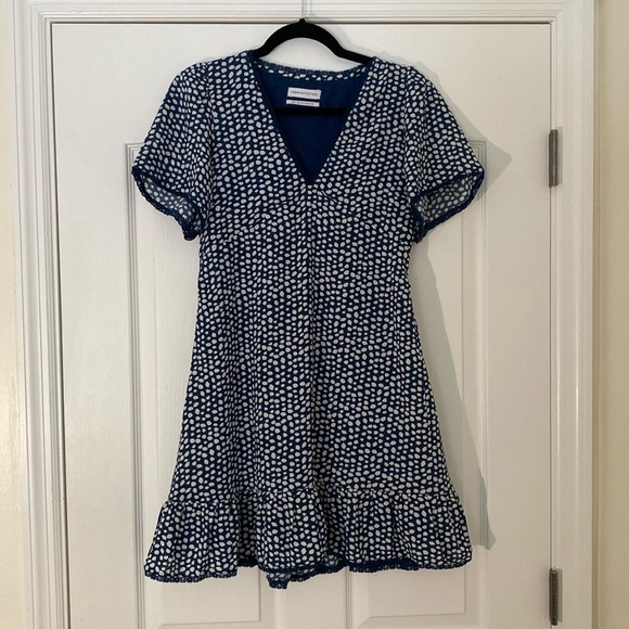 Urban Outfitters Dresses & Skirts - Urban Outfitters | Fit and Flare, Tie Back | Blue dress with White dots |